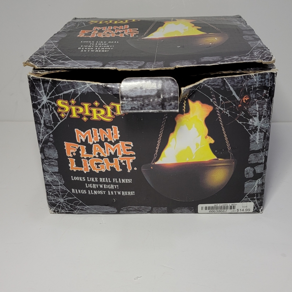 Spirit Halloween Mini Flame Light Hanging Cauldron 8" diameter Prop Haunted - Picture 11 of 14